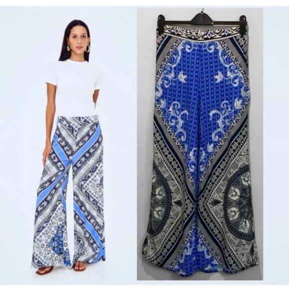 Jealous Tomato Blue Wide Leg Pants Size Large - Picture 1 of 13